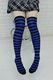 【470円★数量限定】ニーハイボーダー ブルー・ブラック 幅1cm<お一人様1点限り>