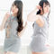 【2280円★数量限定】例のニット 紐解きミニドレス (グレー)<お一人様1点限り>